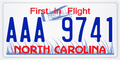 NC license plate AAA9741