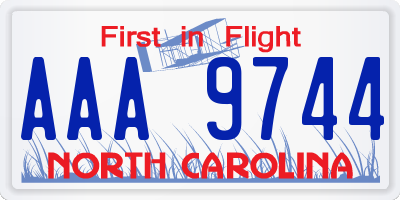 NC license plate AAA9744