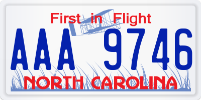 NC license plate AAA9746