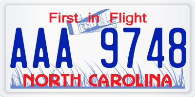 NC license plate AAA9748