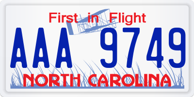 NC license plate AAA9749