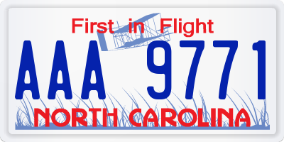 NC license plate AAA9771