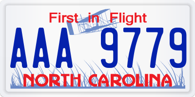 NC license plate AAA9779