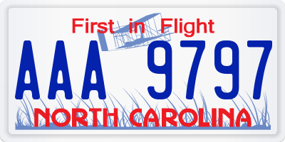 NC license plate AAA9797