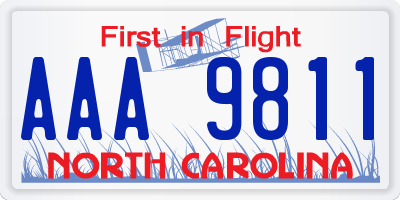 NC license plate AAA9811