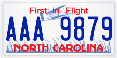 NC license plate AAA9879