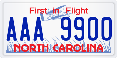 NC license plate AAA9900