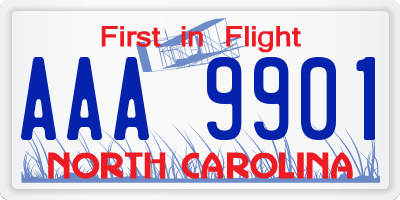 NC license plate AAA9901