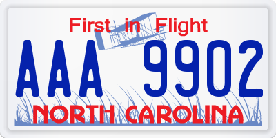 NC license plate AAA9902