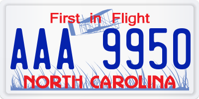 NC license plate AAA9950