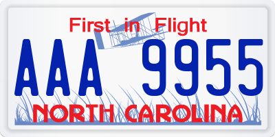 NC license plate AAA9955