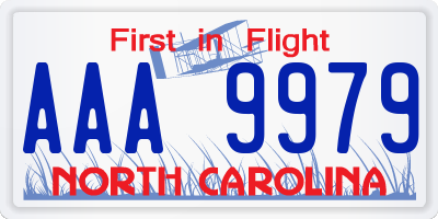 NC license plate AAA9979