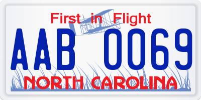 NC license plate AAB0069