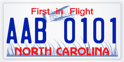 NC license plate AAB0101