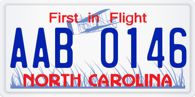 NC license plate AAB0146