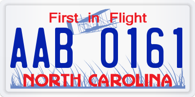 NC license plate AAB0161