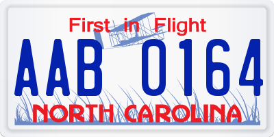 NC license plate AAB0164