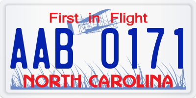 NC license plate AAB0171