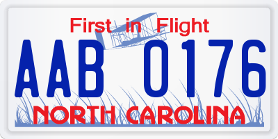 NC license plate AAB0176