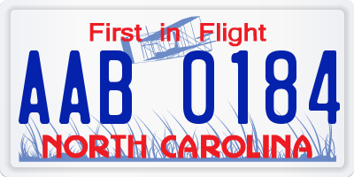 NC license plate AAB0184