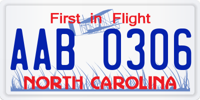 NC license plate AAB0306