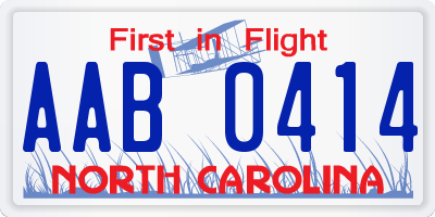 NC license plate AAB0414