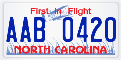 NC license plate AAB0420