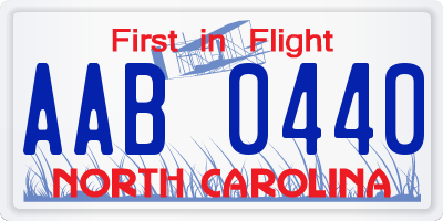 NC license plate AAB0440