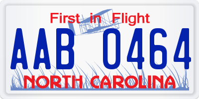 NC license plate AAB0464