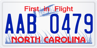 NC license plate AAB0479