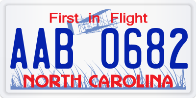 NC license plate AAB0682