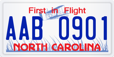 NC license plate AAB0901