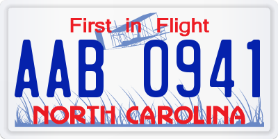 NC license plate AAB0941