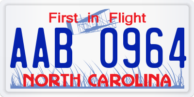 NC license plate AAB0964