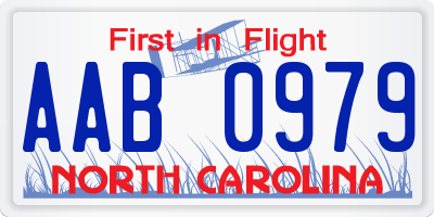 NC license plate AAB0979