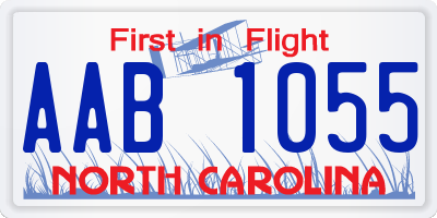 NC license plate AAB1055