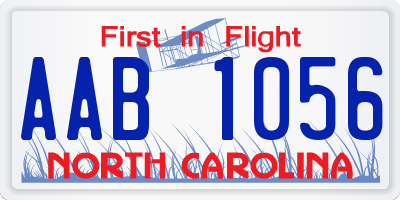 NC license plate AAB1056