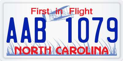 NC license plate AAB1079