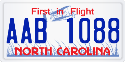 NC license plate AAB1088