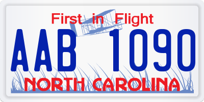 NC license plate AAB1090