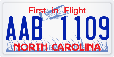 NC license plate AAB1109