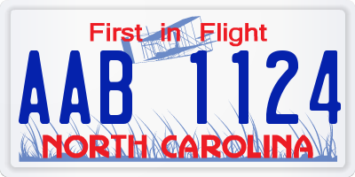 NC license plate AAB1124