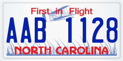 NC license plate AAB1128