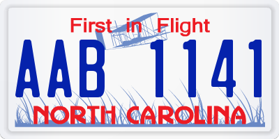 NC license plate AAB1141