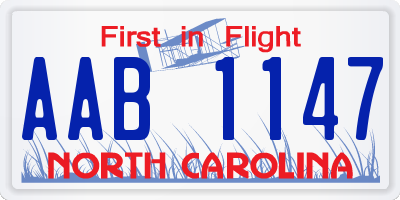 NC license plate AAB1147