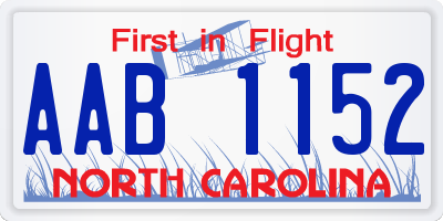 NC license plate AAB1152