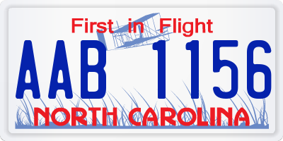 NC license plate AAB1156