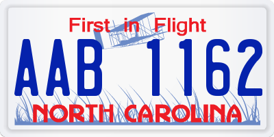 NC license plate AAB1162