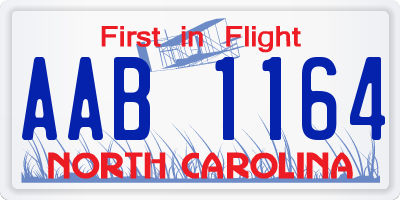 NC license plate AAB1164