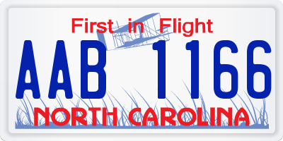 NC license plate AAB1166